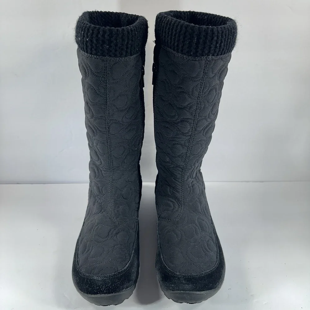 Salomon Quilted Waterproof Insulated Winter‎ Boots Womens Black Side Zip Outdoor